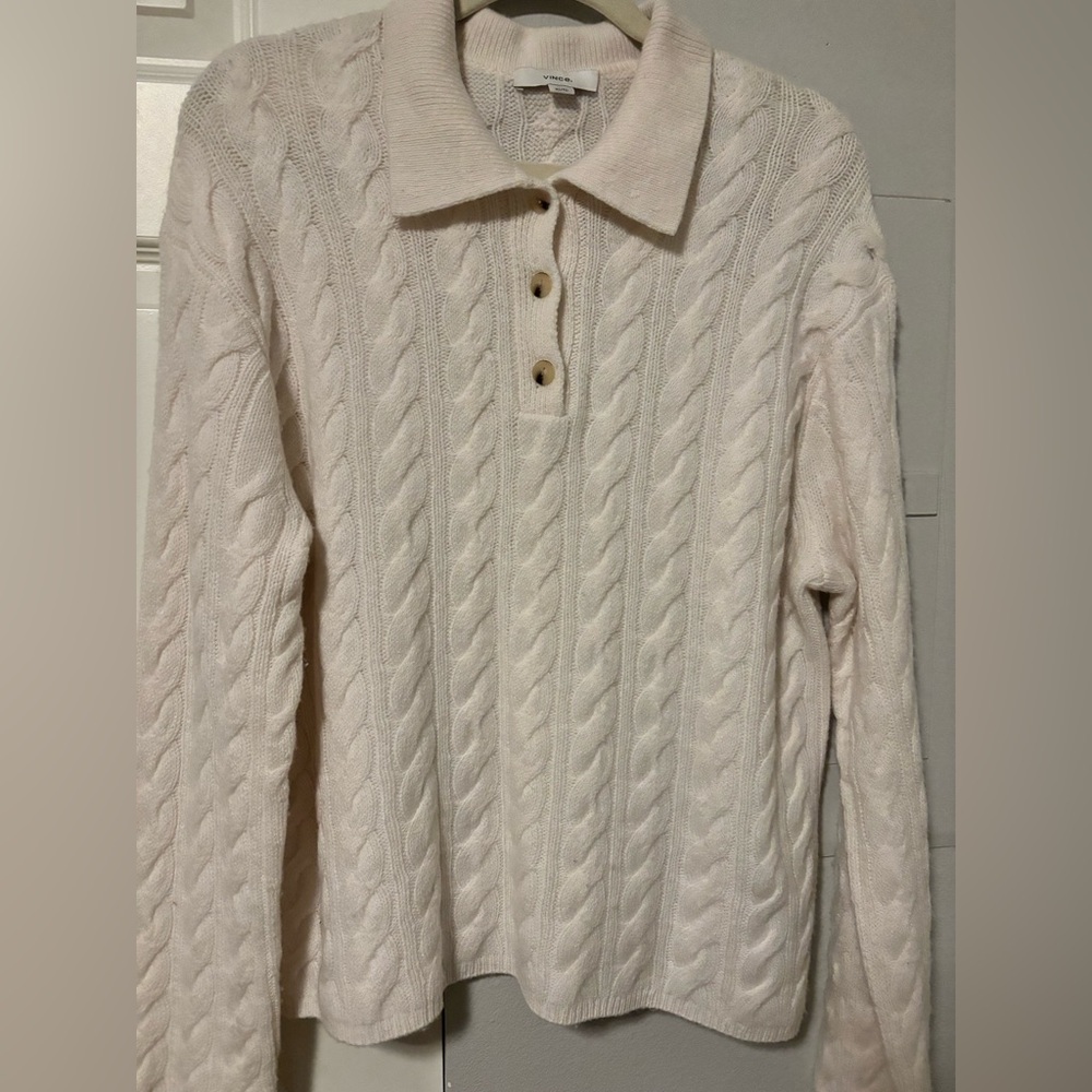VINCE NWT Cashmere Blend Polo Sweater XL